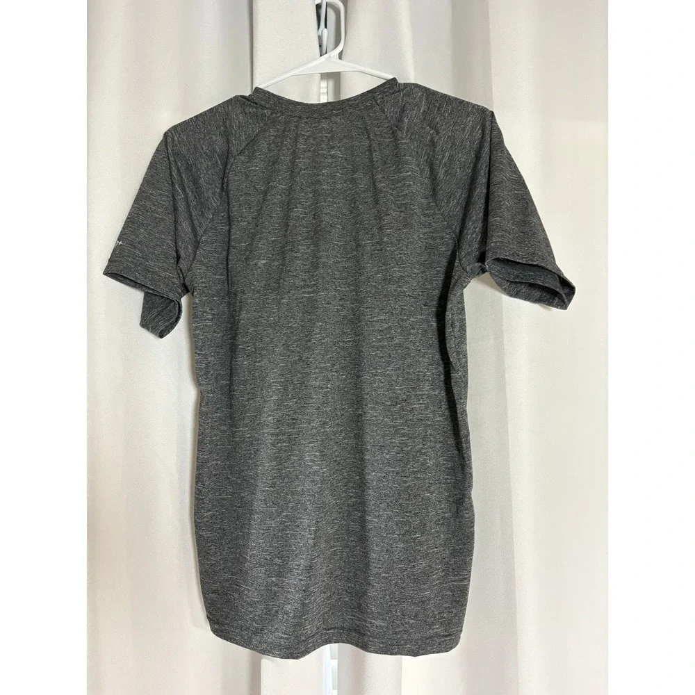 Nike Swim Mens Dri-FIT UPF 40+ Rash Guard Heathered Grey Short Sleeve Shirt S